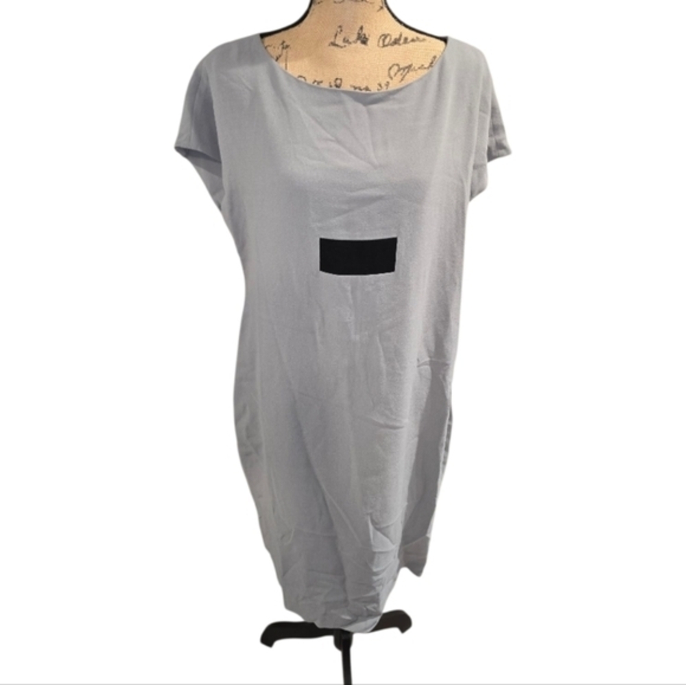 Emmeĺle Gray Midi Sheath Dress with Scoop Neck and Dolman‎ Sleeves Size Large